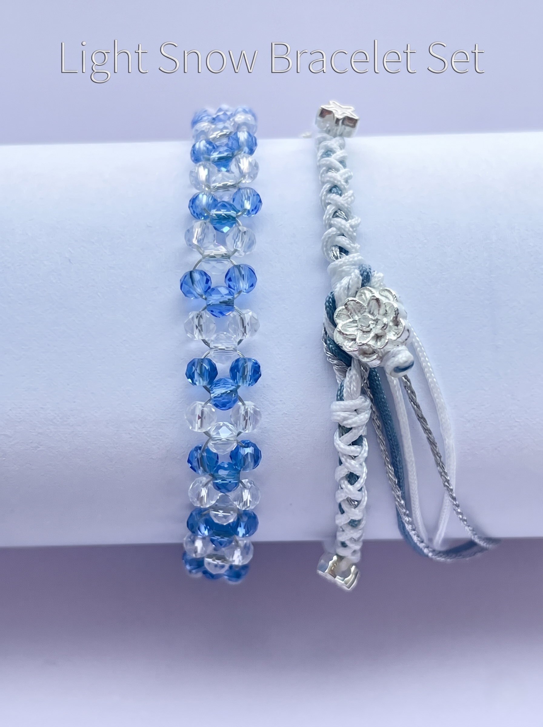 ORIENTAL VIBE | Light Snow Handcrafted Dragon Scale Bracelet Adorned with Multiple Silver-Toned Star Charms, Adjustable Drawstring