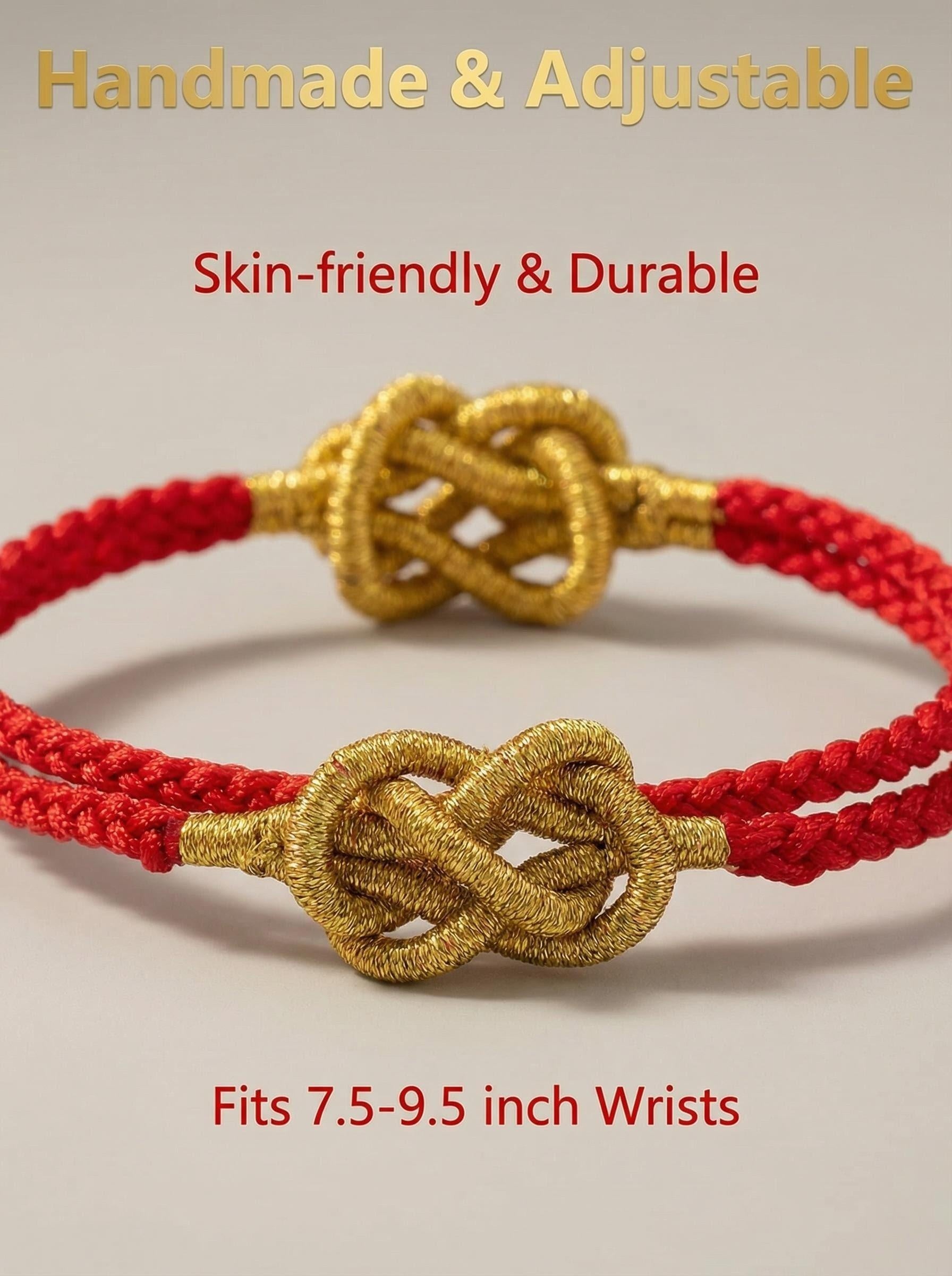 ORIENTAL VIBE Handcrafted "Ping An" Knot Bracelet - Eternal Peace & Wellness, Women's Red String Jewelry