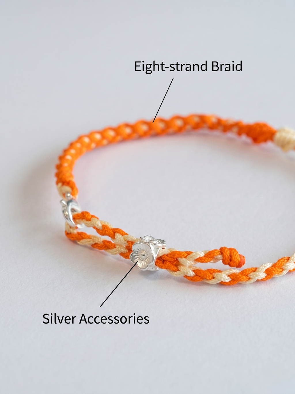 ORIENTAL VIBE | Autumn Equinox Handcrafted Dragon Scale Bracelet with Silver Floral Ornament, Adjustable