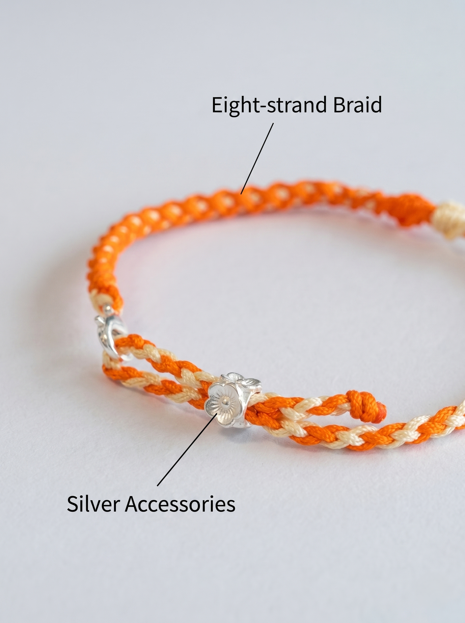 ORIENTAL VIBE | Autumn Equinox Handcrafted Dragon Scale Bracelet with Silver Floral Ornament, Adjustable