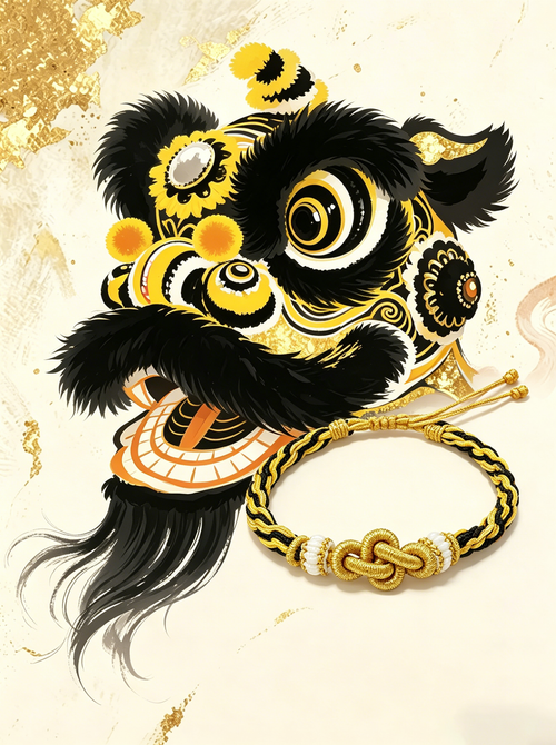 ORIENTAL VIBE "Earth Element · Inner Virtue" Handcrafted Lion Dance Samsara Bracelet