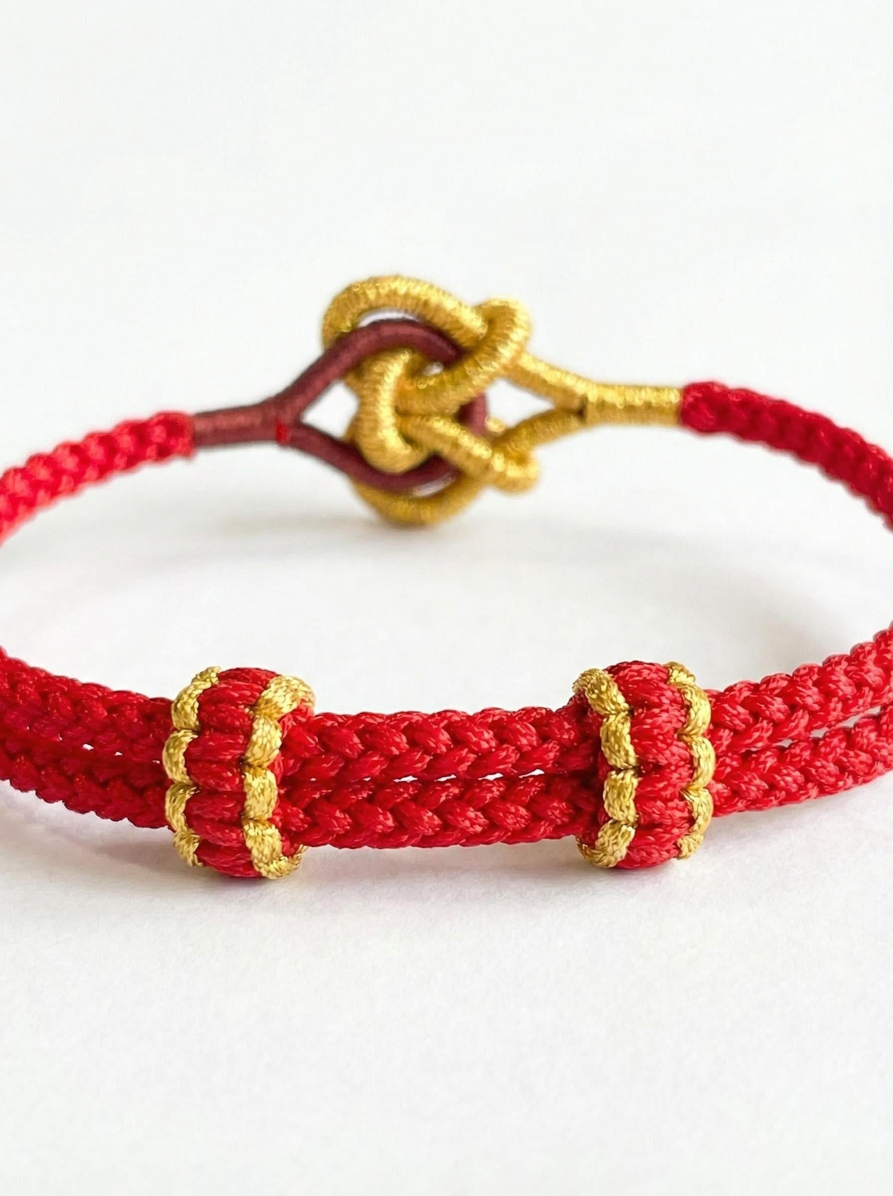 ORIENTAL VIBE Handcrafted "Everlasting Union" Knot Bracelet - Romantic Love & Harmony, Women's Red String Bracelet