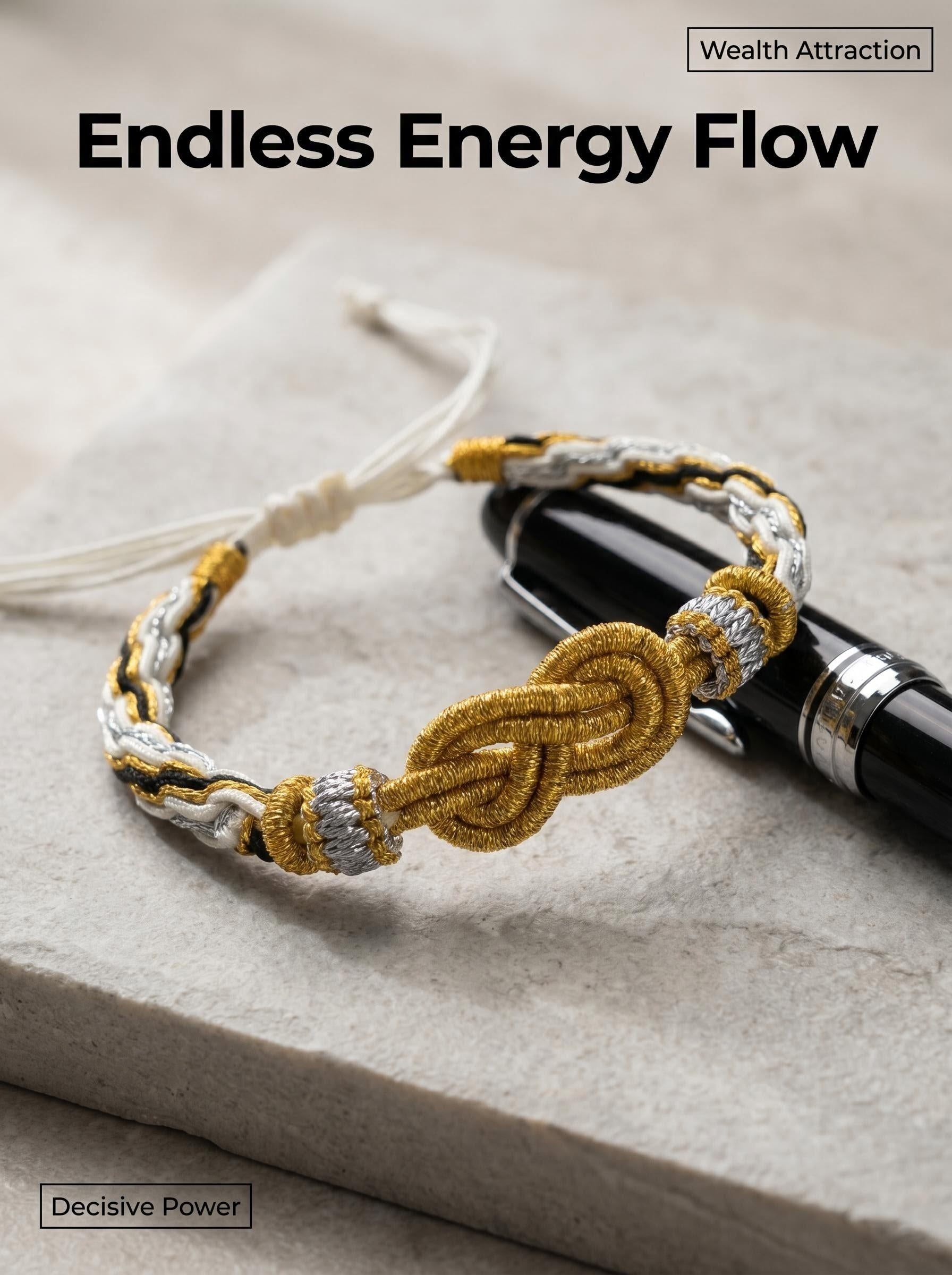 ORIENTAL VIBE "Metal Element · Radiant Radiance" Lion Dance Series - Handwoven Samsara Bracelet