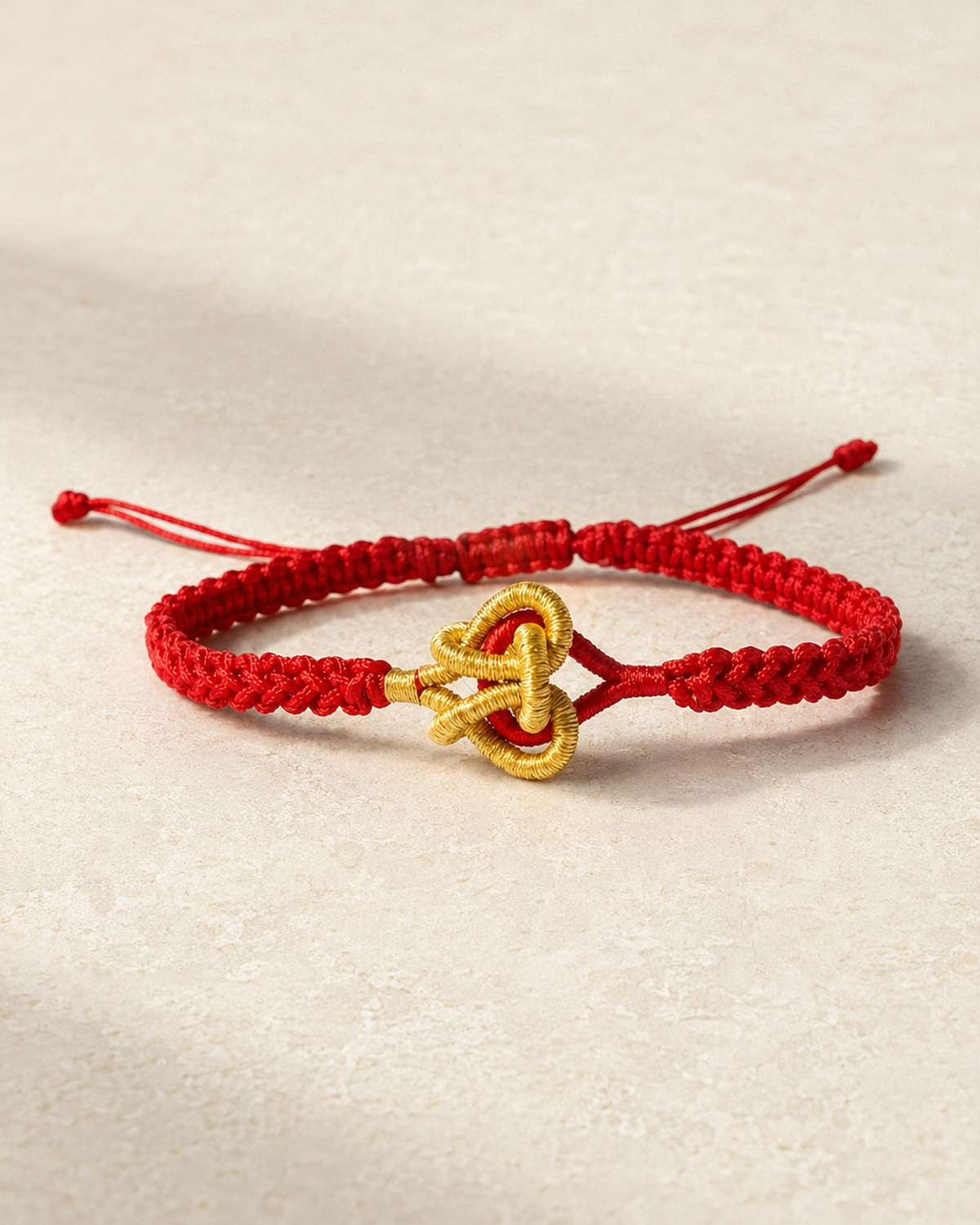 Classic red cord handcrafted Chinese knot bracelet