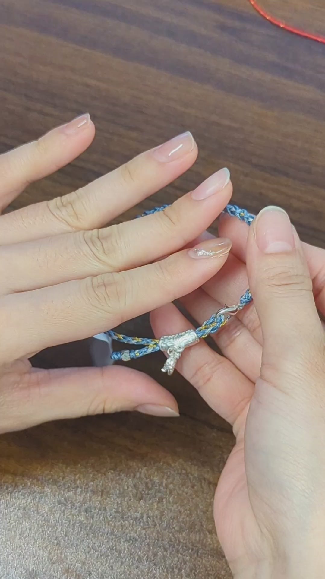 ORIENTAL VIBE | "Beginning of Winter" Hand-Woven Dragon Scale Bracelet, Featuring Filigree Silver Lucky Cloud Tube, Convertible