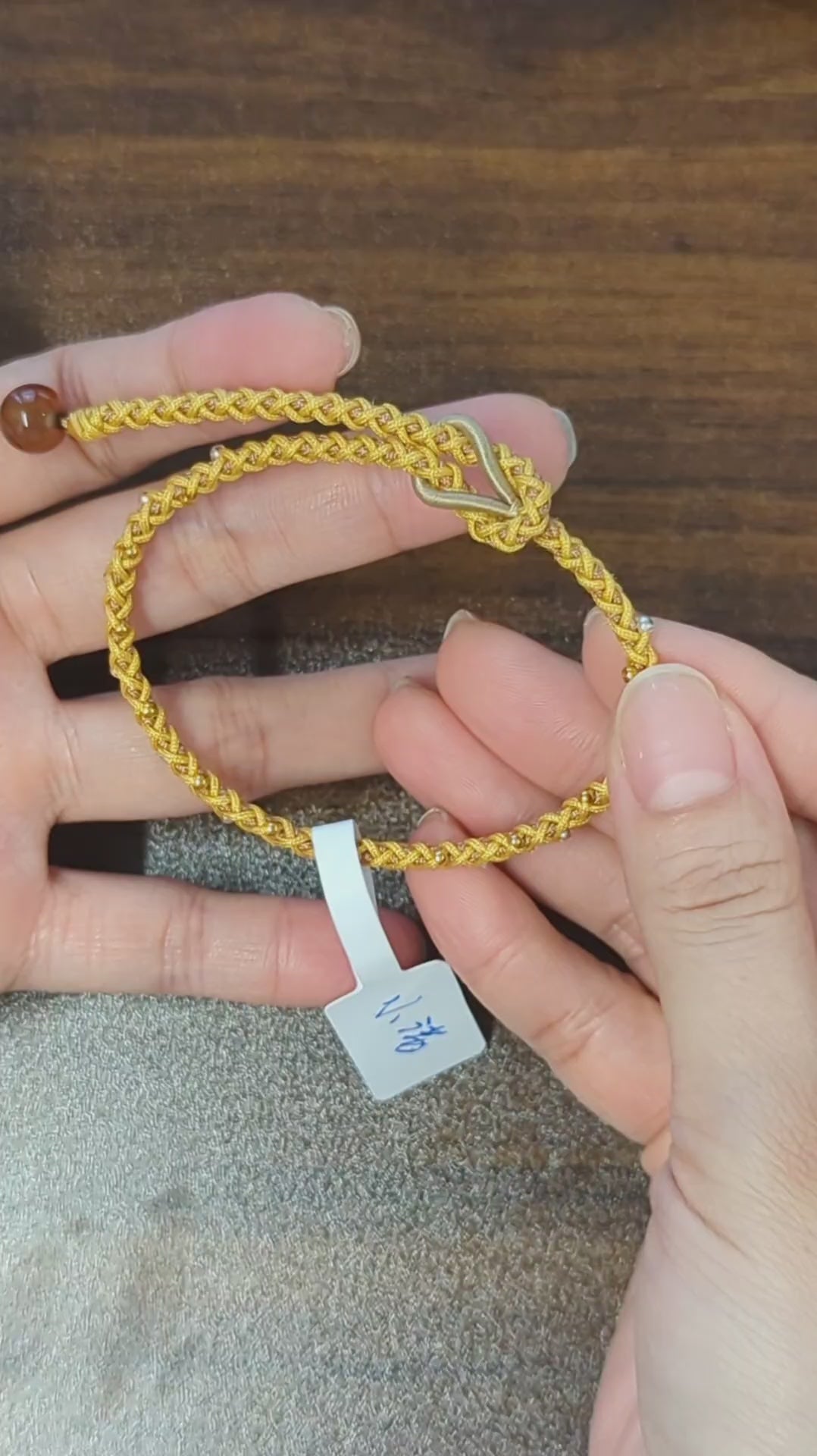ORIENTAL VIBE | Grain Buds"Lesser Fullness" Handcrafted Dragon Scale Bracelet Embedded with Delicate Gold & Silver Beads, Amber-Textured Bead Accent, Adjustable