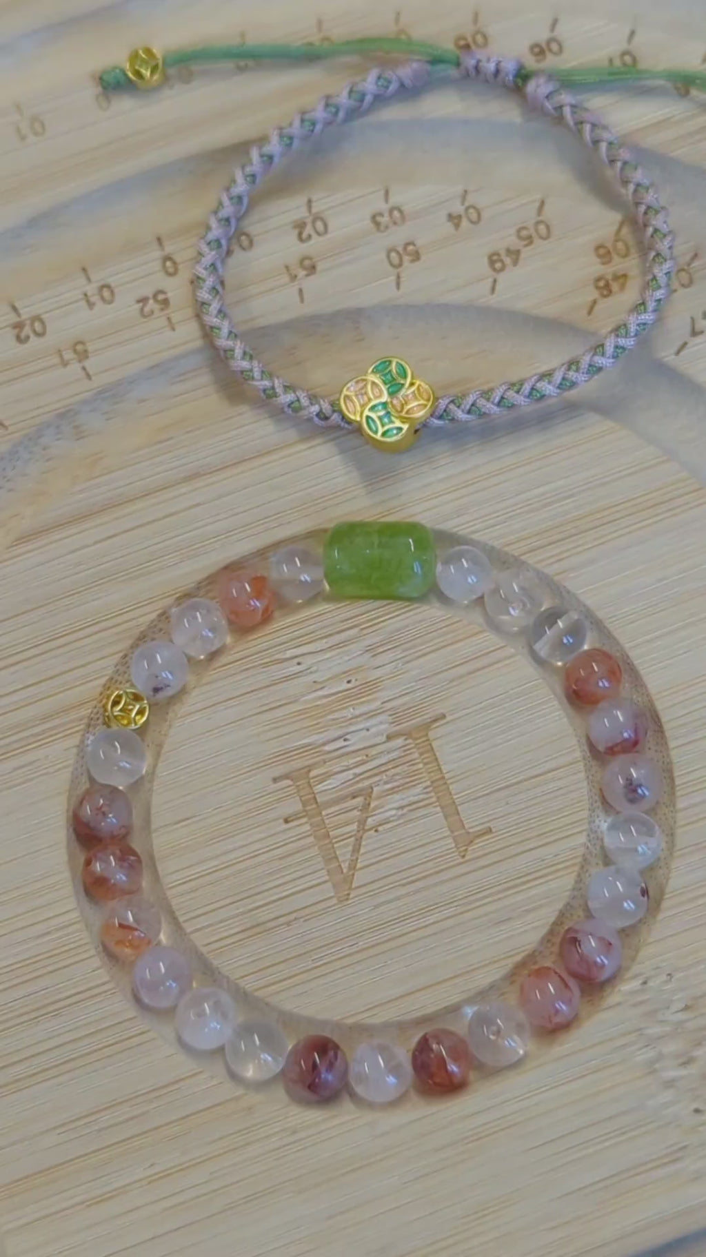 ORIENTAL VIBE | Awakening of Insects "The Spring of Awakening" Hand-Woven Dragon Scale Bracelet with Copper Coin & Clover Charms, Adjustable