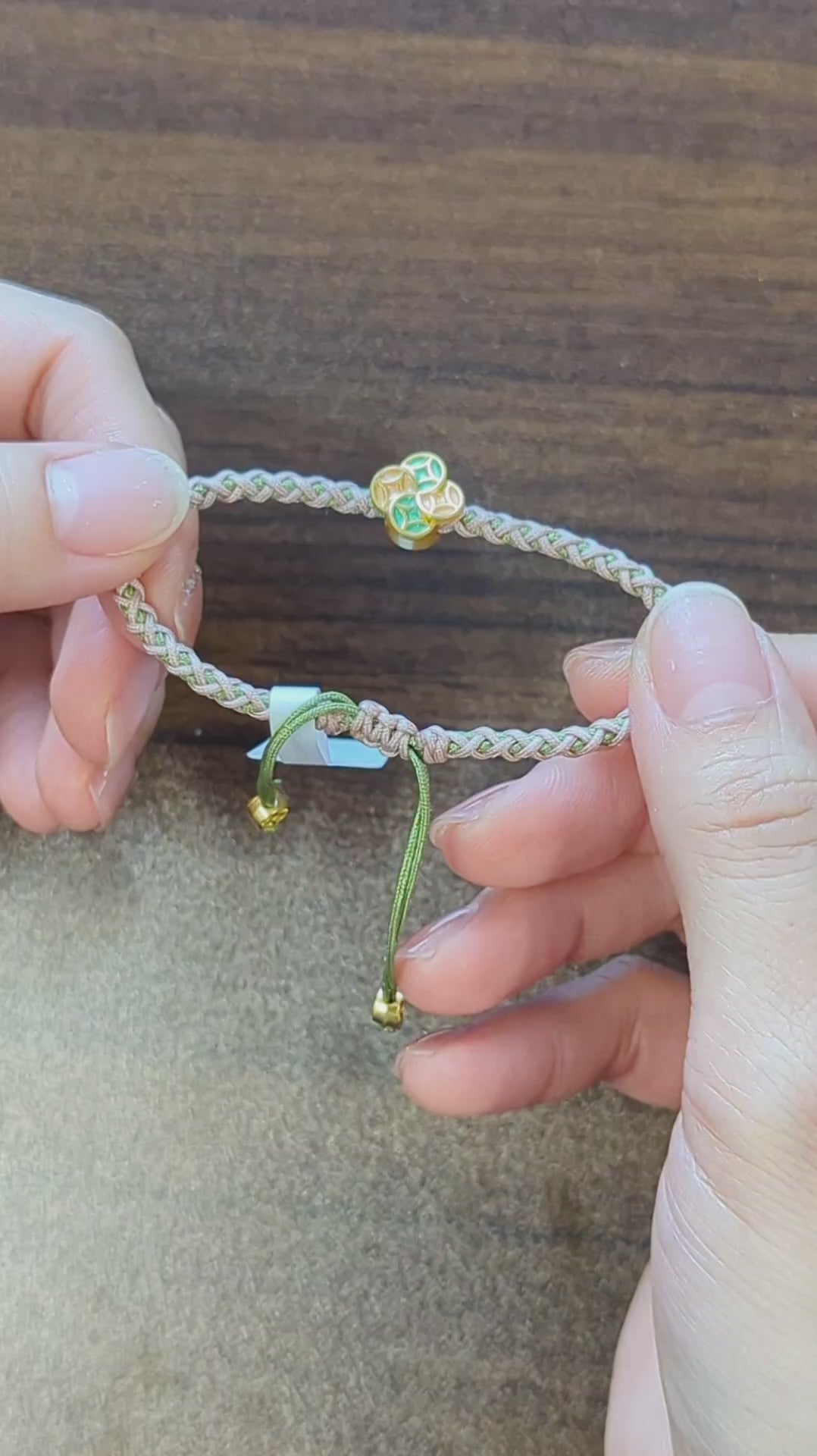 ORIENTAL VIBE | Awakening of Insects "The Spring of Awakening" Hand-Woven Dragon Scale Bracelet with Copper Coin & Clover Charms, Adjustable